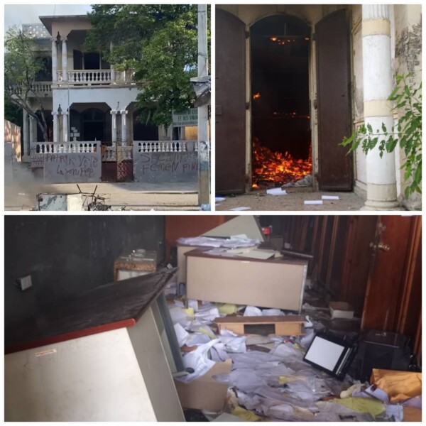 Des protestataires ont incendié les locaux de la direction départementale du ministère des finances 1 Des protestataires ont incendié les locaux de la direction départementale du ministère des finances