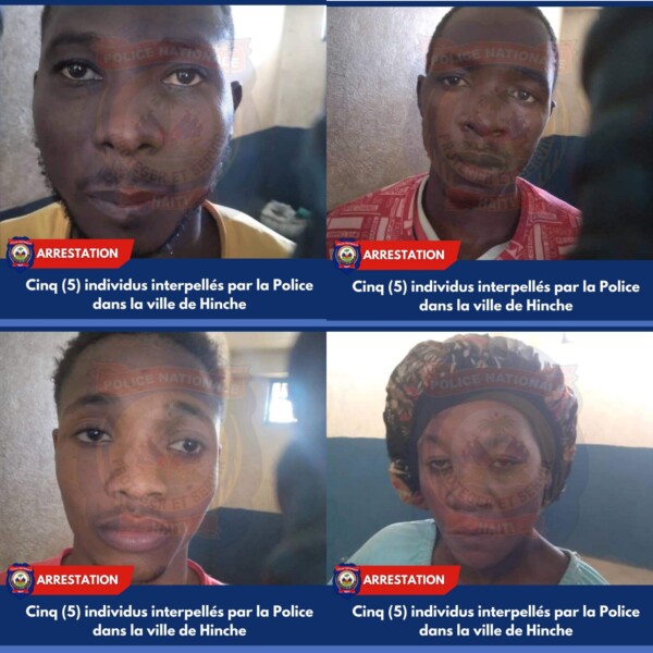 Haïti/Sécurité/Ville de Hinche: Cinq (5) individus arrêtés par la Police